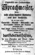 Orientalisch- und Occidentalischer Sprachmeister.