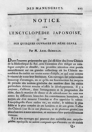 Notice sur l'Encyclopédie japonoise.