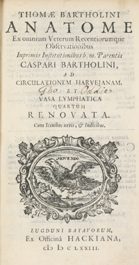 <I>Bartholin, Thomas. Anatome ex omnium veterum recentiorumque observationibus. </I>