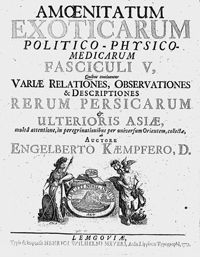 <I>Amoenitatum exoticarum politico-physico-medicarum.</I>
<span class=jpn>［廻国奇観］</span>